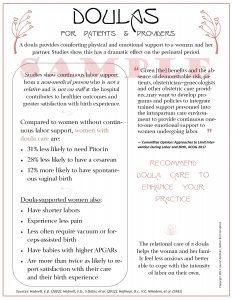 doula info flyer for doctors, hospitals